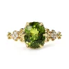 18ct Yellow Gold Vintage Style Peridot and Diamond Solitaire Ring
