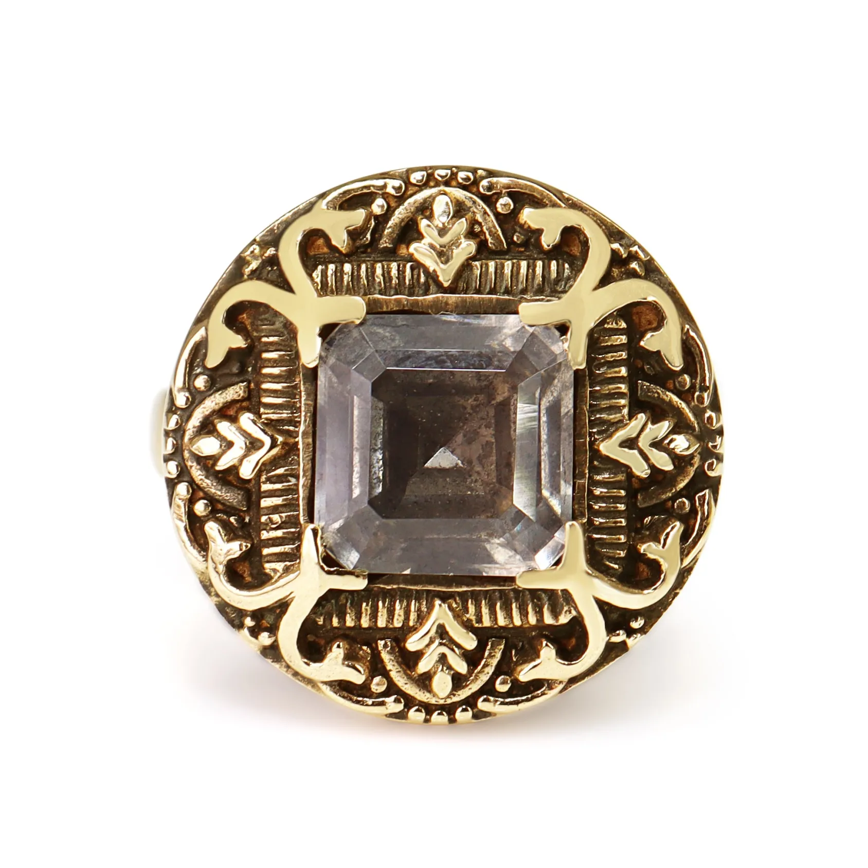 9ct Yellow Gold Vintage Style Morganite Ring