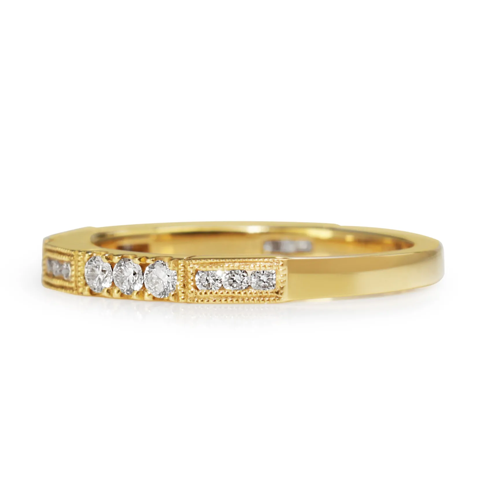 18ct Yellow Gold Vintage Style Diamond Band Ring