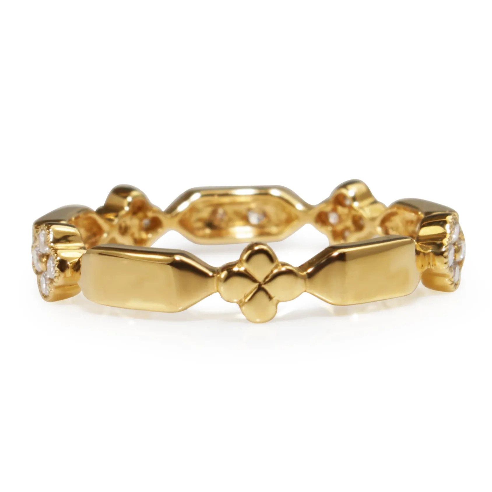 18ct Yellow Gold Vintage Style Stacking Band
