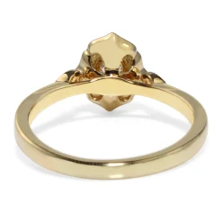 18ct Yellow Gold Vintage Style Oval Halo Ring