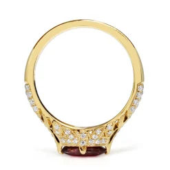 18ct Yellow Gold Vintage Style Ruby and Diamond Ring