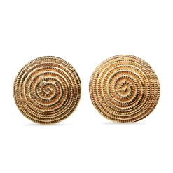 9ct Yellow Gold Vintage Swirl Earrings