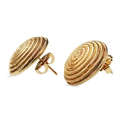 9ct Yellow Gold Vintage Swirl Earrings