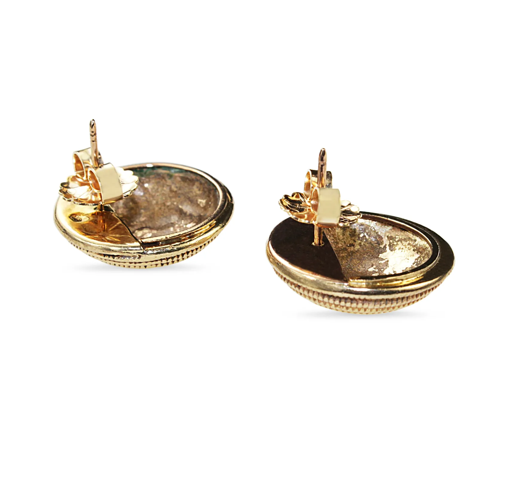 9ct Yellow Gold Vintage Swirl Earrings