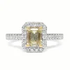 18ct Yellow Gold Yellow Diamond Halo Ring