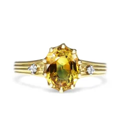 18ct Yellow Gold Yellow Sapphire and Diamond Ring