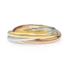 9ct Yellow, Rose and White Gold Russian Wedding Ring