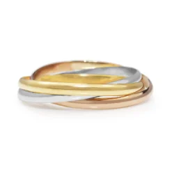 9ct Yellow, Rose and White Gold Russian Wedding Ring