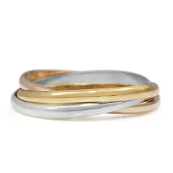 9ct Yellow, Rose and White Gold Russian Wedding Ring