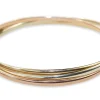 9ct Yellow, White and Rose Gold 3 Tone Russian Style Bangle