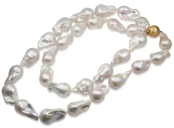 Fresh Water Baroque Pearl Necklace on 14ct Yellow Gold Clasp