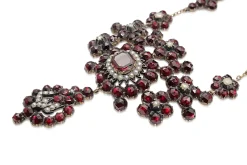Garnet Gold Antique Garnet and Pearl Necklace