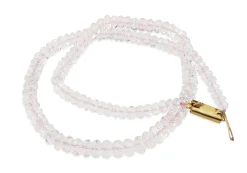 Graduated Faceted Morganite Necklace on Base Metal Clasp