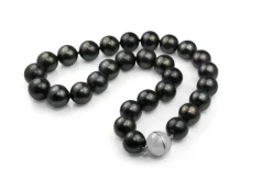 13mm - 15mm Tahitian Pearl Necklace With Silver Clasp