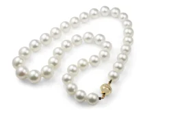 10 - 12mm South Sea Pearl Necklace on 14ct Yellow Gold Diamond Clasp