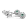 Palladium Art Deco Emerald and Diamond Drop Earrings