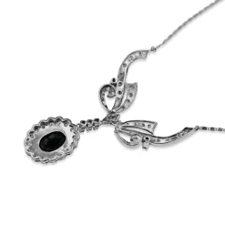 Palladium Art Deco Sapphire and Diamond Necklace