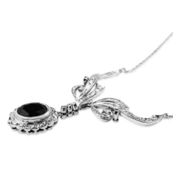 Palladium Art Deco Sapphire and Diamond Necklace