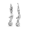 Palladium Art Deco Single Cut Diamond Drop Earrings With 9ct Backings