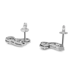 Palladium Art Deco Single Cut Diamond Stud Earrings