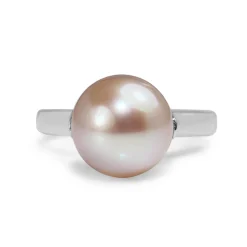 Palladium Deco 10mm Cultured Pearl Ring