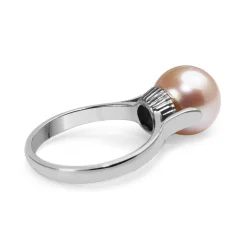 Palladium Deco 10mm Cultured Pearl Ring