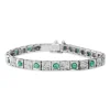 Palladium Emerald and Diamond Vintage Bracelet