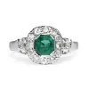 Palladium Emerald and Diamond Vintage Ring