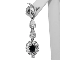 Palladium Late Deco Sapphire and Diamond Earrings