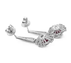 Palladium Ruby and Diamond Art Deco Earrings