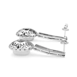 Palladium Sapphire and Diamond Vintage Earrings