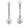 Palladium Single Cut Diamond Drop Earrings