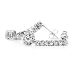 Palladium Single Cut Diamond Drop Earrings