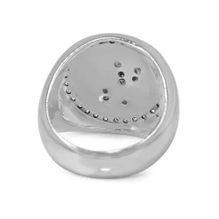 Palladium Single Cut Diamond Signet Ring