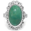 Palladium Turquoise and Diamond Deco Ring
