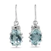 Palladium Vintage Aquamarine and Diamond Earrings