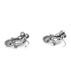 Palladium Vintage Aquamarine and Diamond Earrings