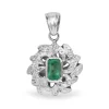 Palladium Vintage Emerald and Diamond Necklace