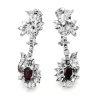 Palladium Vintage Garnet and Diamond Earrings