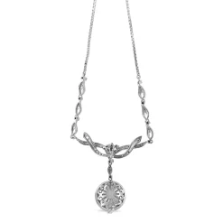 Palladium Vintage Mabe Pearl and Diamond Necklace