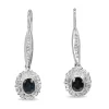 Palladium Vintage Sapphire and Diamond Drop Earrings