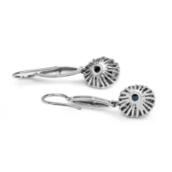 Palladium Vintage Sapphire and Diamond Drop Earrings