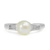 Platinum 6.5 mm Sea Pearl and Diamond Ring