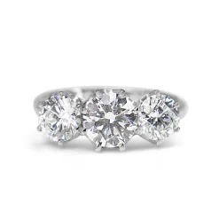 Platinum 3 Stone Victorian Style Diamond Ring