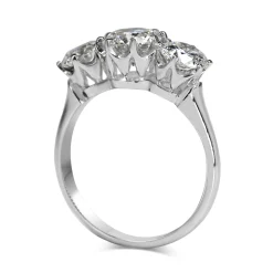 Platinum 3 Stone Victorian Style Diamond Ring
