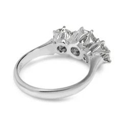 Platinum 3 Stone Victorian Style Diamond Ring
