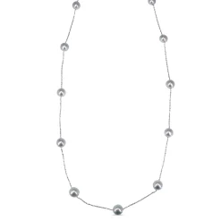 Platinum and Akoya Pearl Necklace