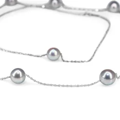 Platinum and Akoya Pearl Necklace