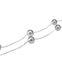 Platinum and Akoya Pearl Necklace